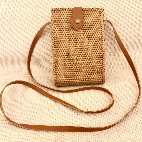 Handbags - Brown Woven Crossbody Bag